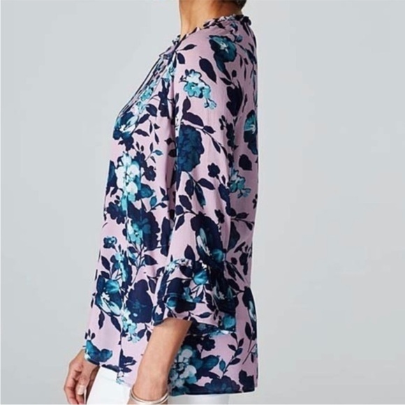 J. Jill Floral Pink and Blue Women's Top New with Tags - Picture 4 of 6